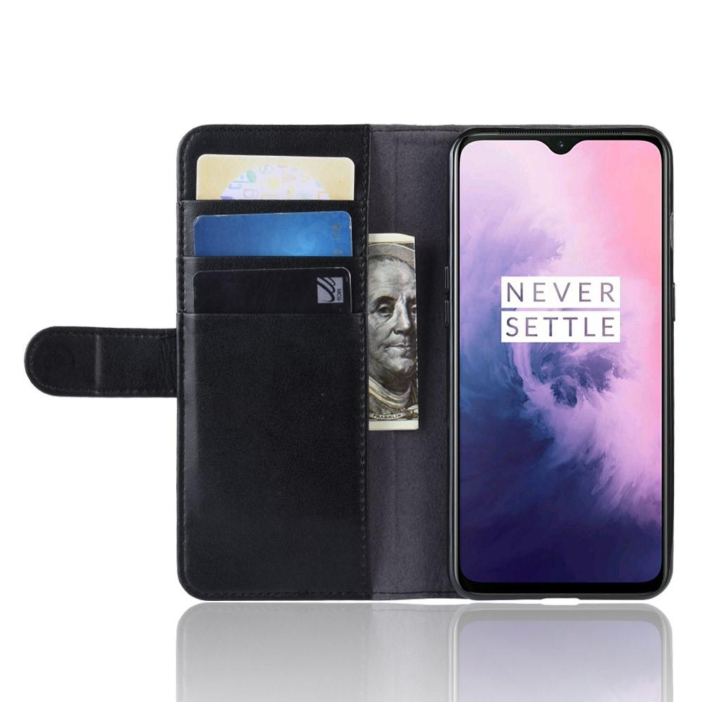 Äkta Läderfodral OnePlus 7 svart