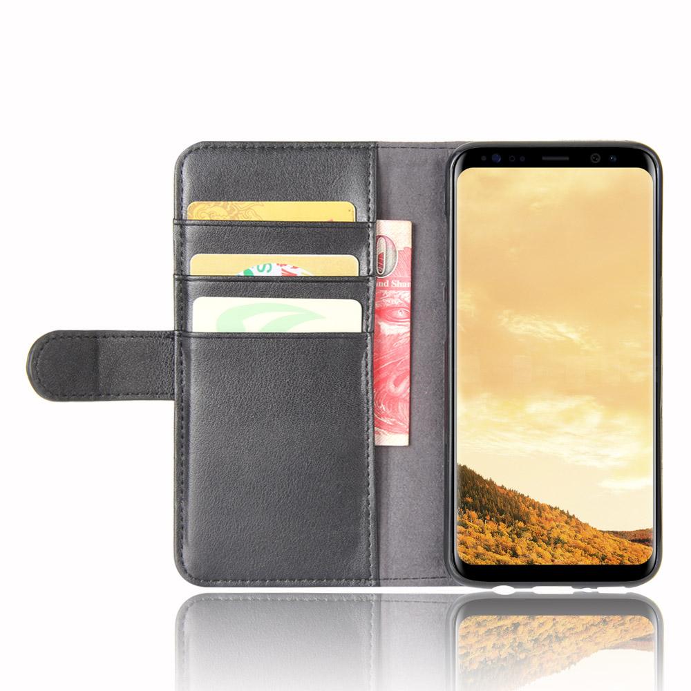 Äkta Läderfodral Samsung Galaxy S8 Svart