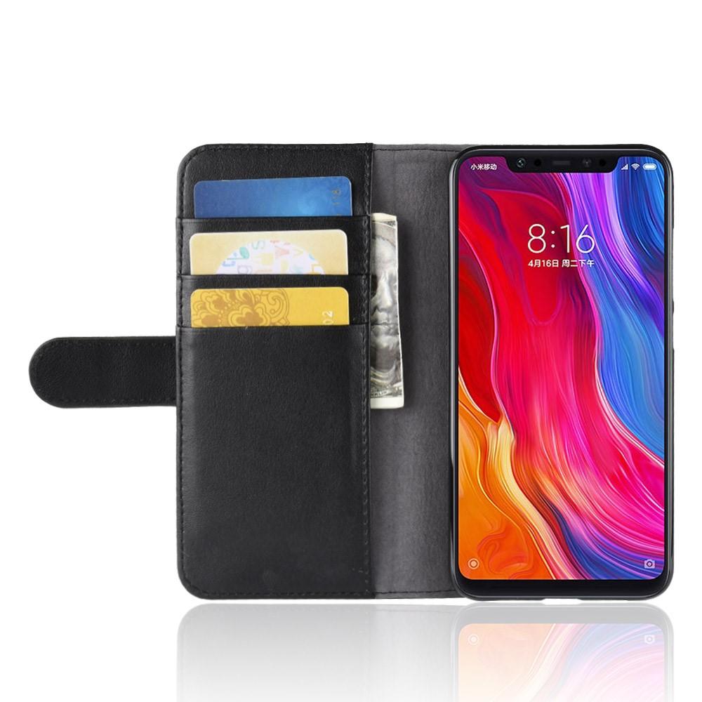 Äkta Läderfodral Xiaomi Mi 8 svart