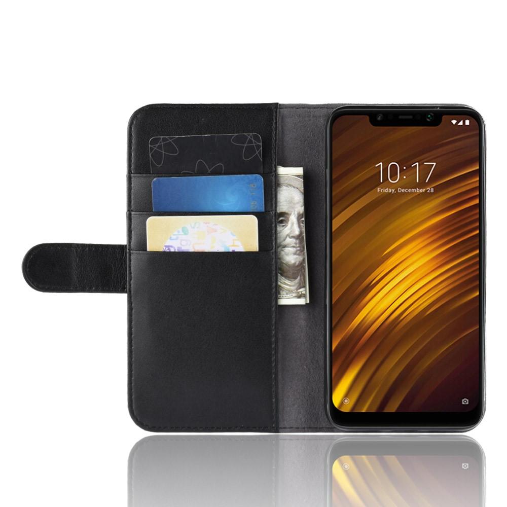 Äkta Läderfodral Xiaomi Pocophone F1 svart