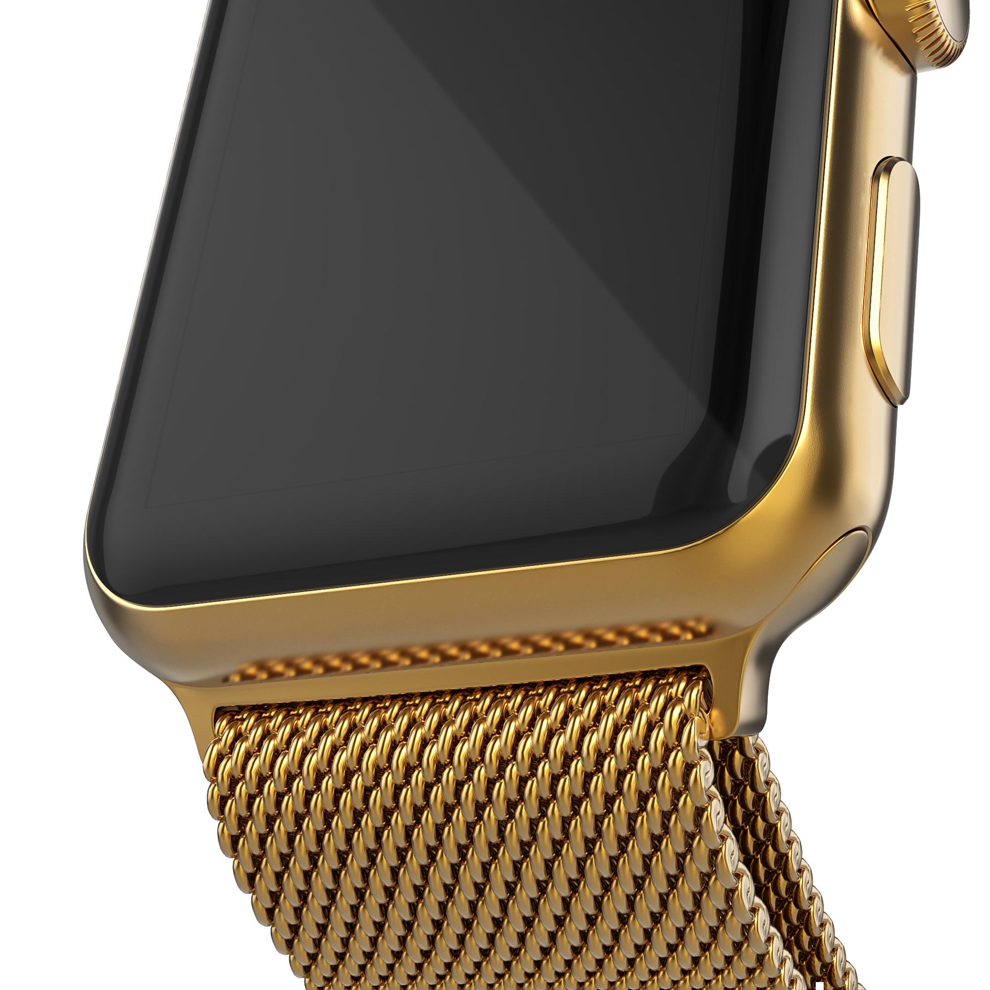 Armband Milanese Loop Apple Watch 45mm Series 7 guld