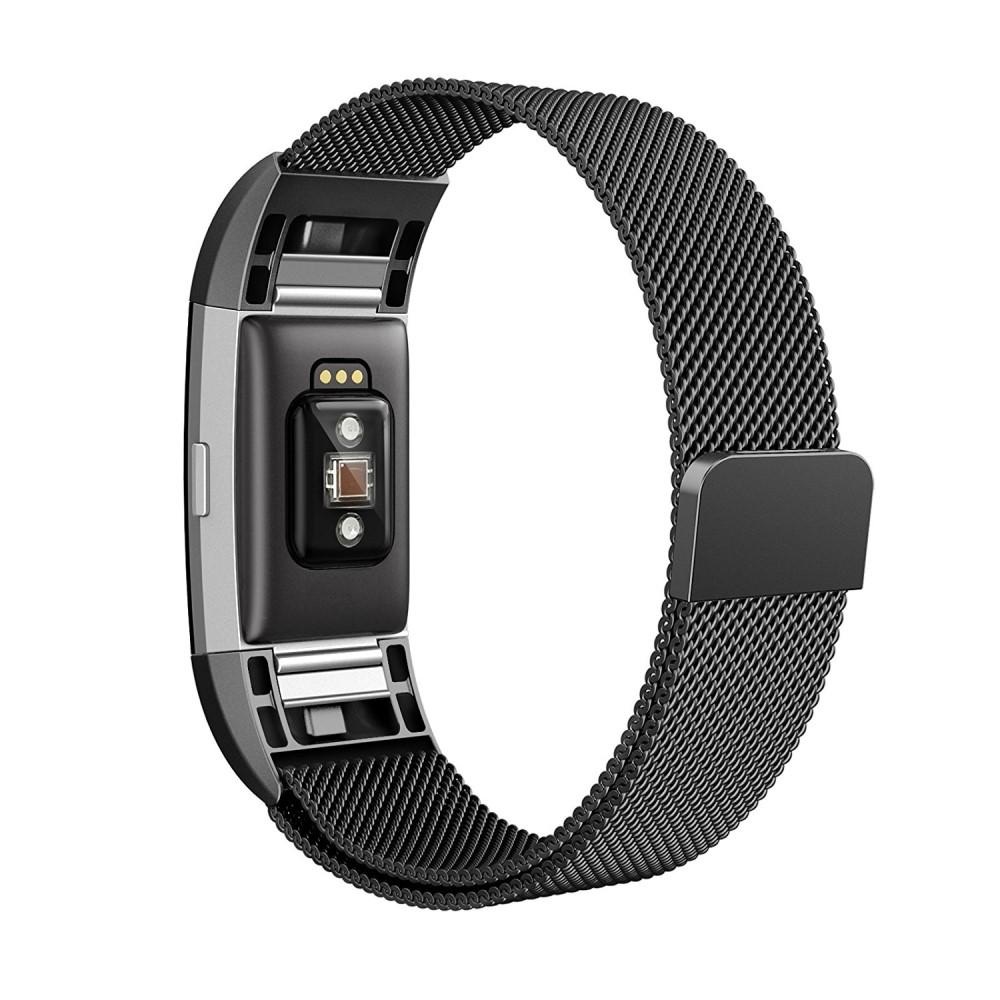 Armband Milanese Loop Fitbit Charge 2 svart