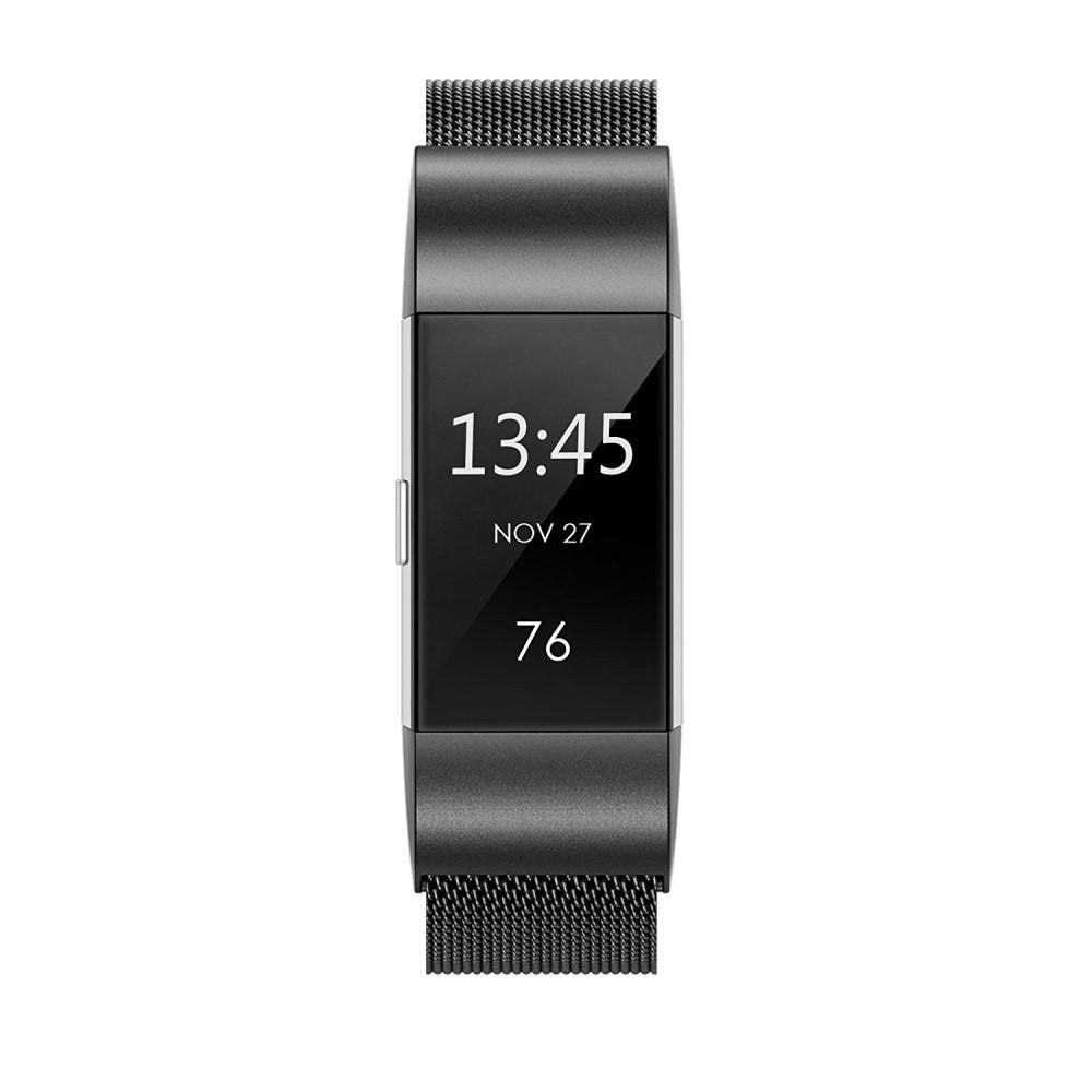 Armband Milanese Loop Fitbit Charge 2 svart