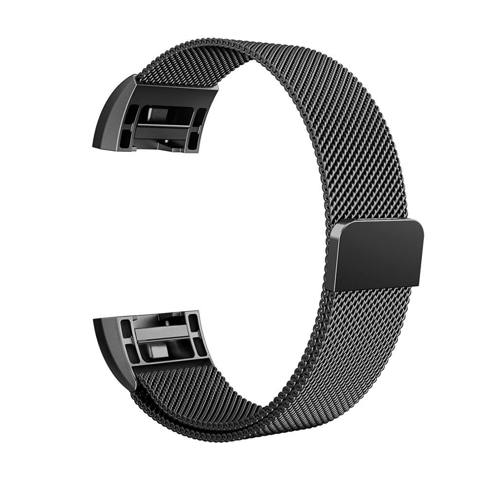 Armband Milanese Loop Fitbit Charge 2 svart