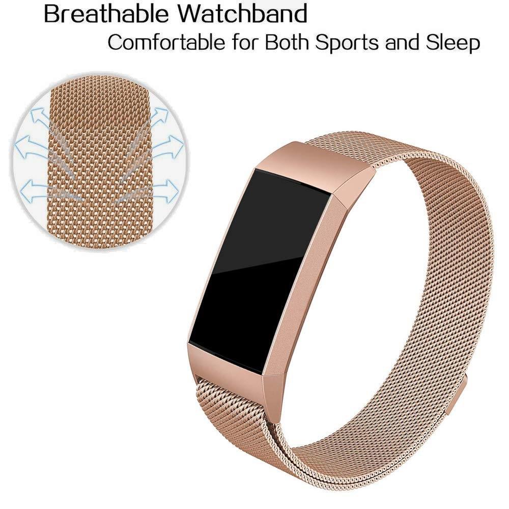 Armband Milanese Loop Fitbit Charge 3/4 roséguld