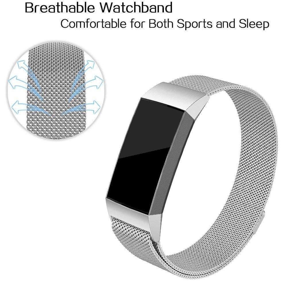 Armband Milanese Loop Fitbit Charge 3/4 silver