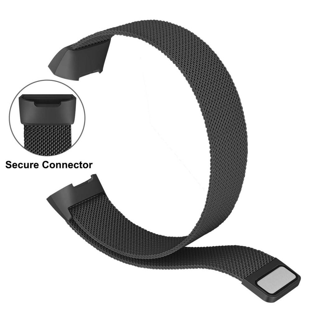 Armband Milanese Loop Fitbit Charge 3/4 svart