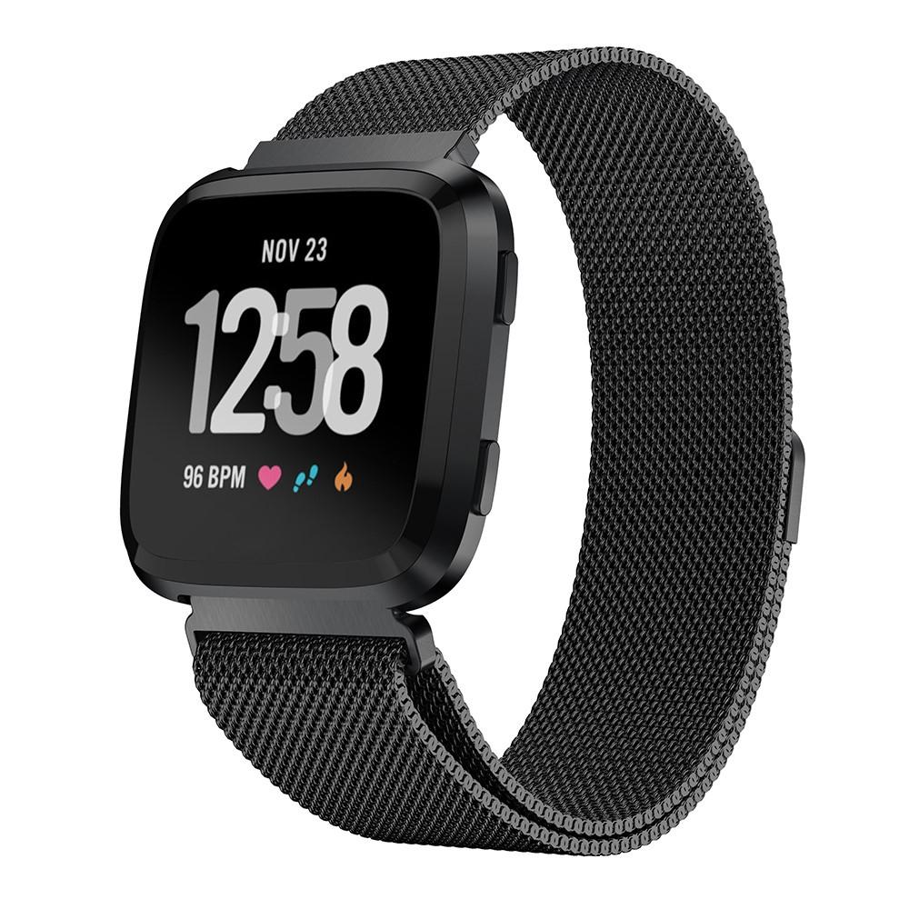 Armband Milanese Loop Fitbit Versa/Versa 2 svart