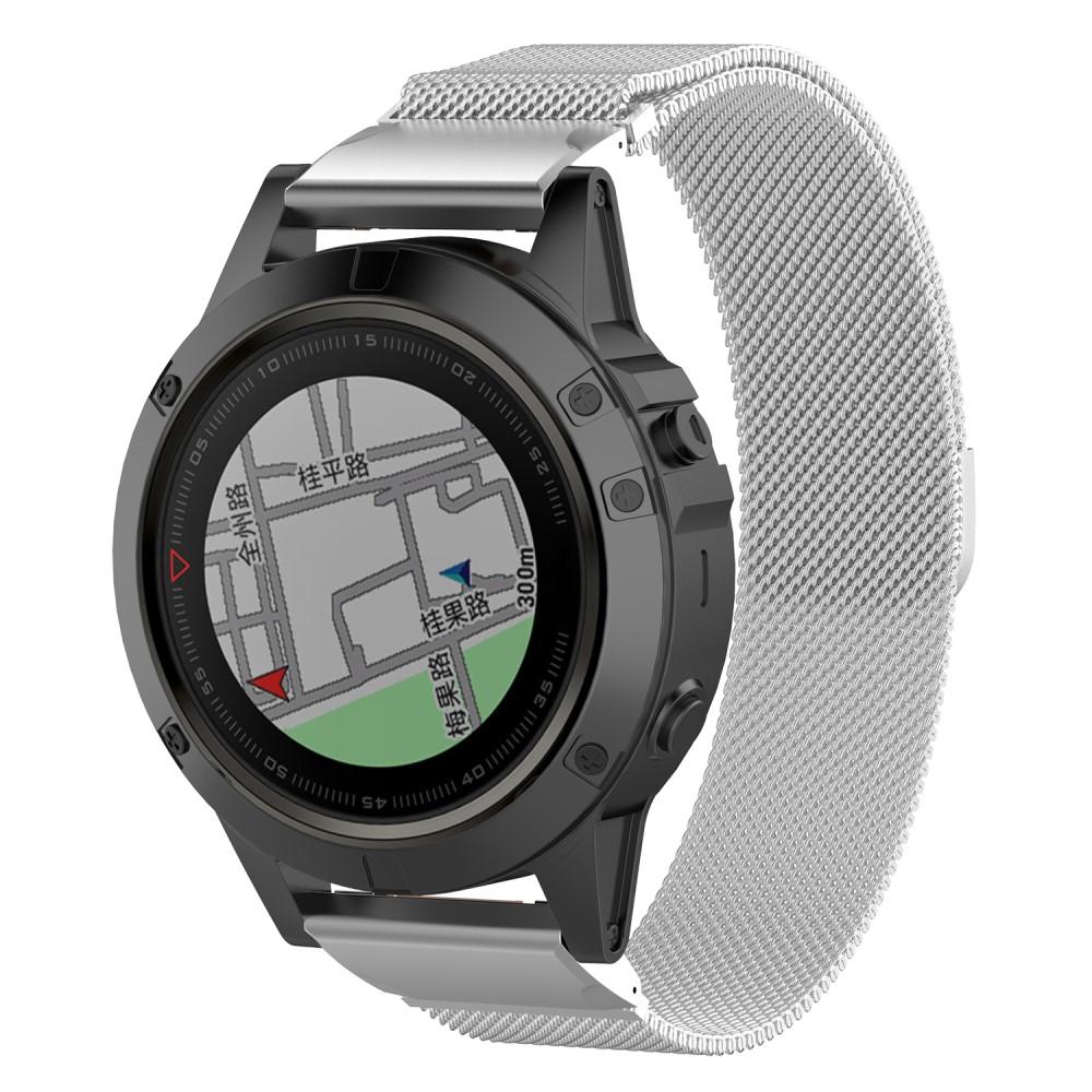 Armband Milanese Loop Garmin Fenix 3/5X/5X Plus/6X/6X Pro silver