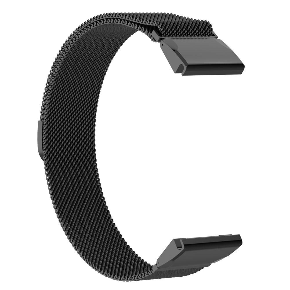 Armband Milanese Loop Garmin Fenix 3/3 HR/5X/5X Plus/6X/6X Pro/7X svart