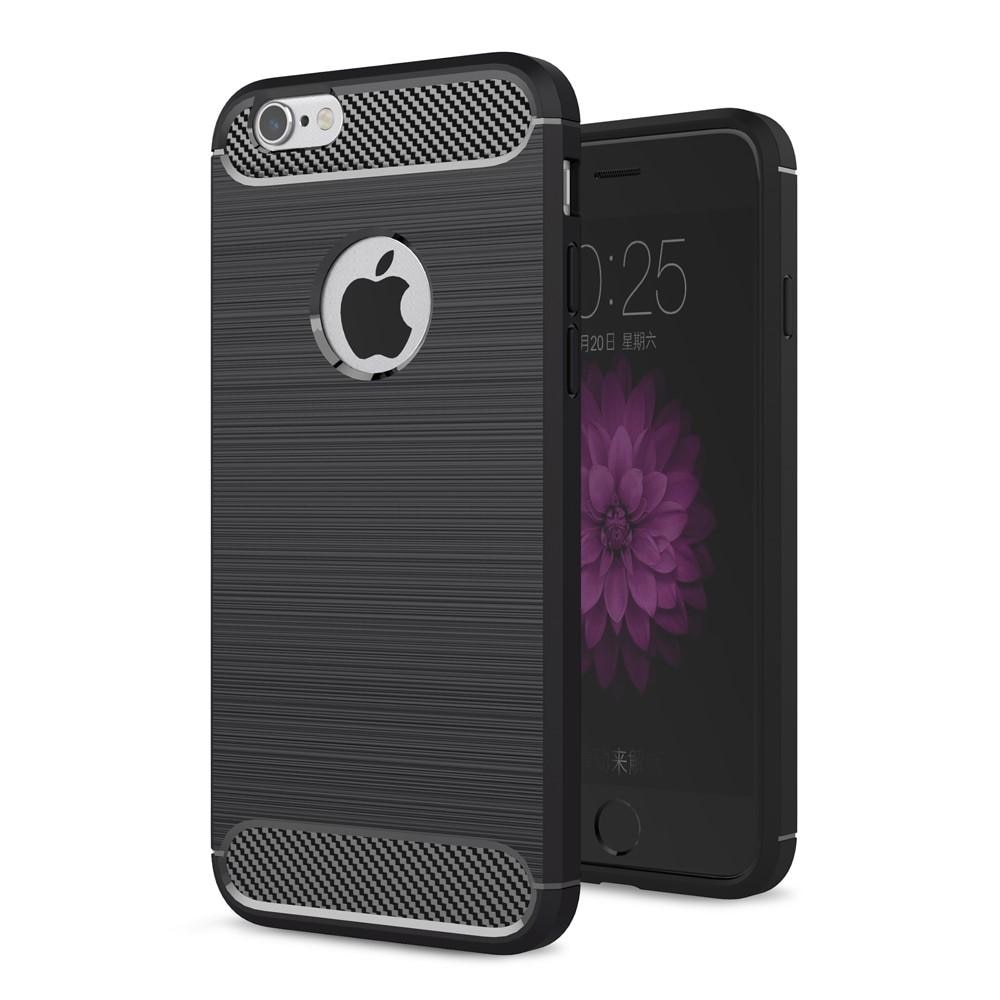 Apple iPhone 6/6S Skal TPU Brushed Svart