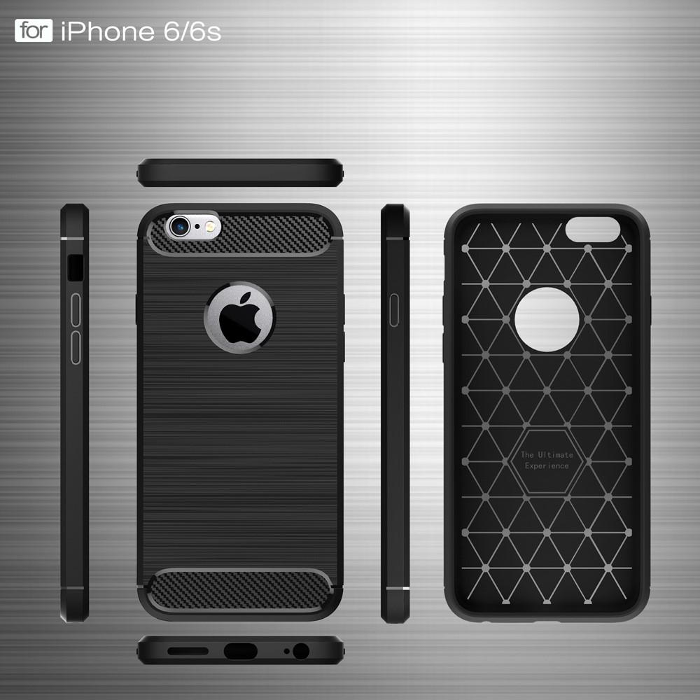Apple iPhone 6/6S Skal TPU Brushed Svart