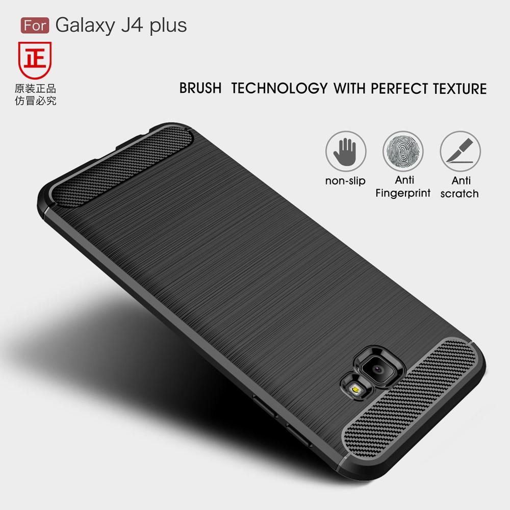 Samsung Galaxy J4 Plus 2018 Skal TPU Brushed Svart