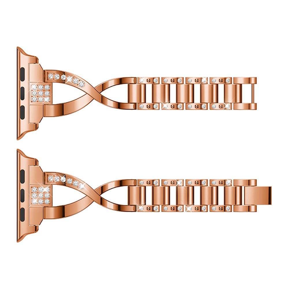 Crystal Bracelet Apple Watch 41mm Series 8 Rose Gold