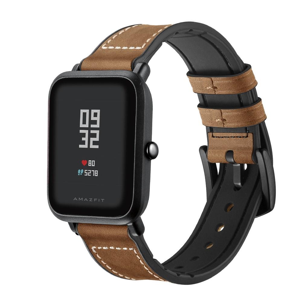 Premium Läderarmband Amazfit GTS/GTS 2 brun