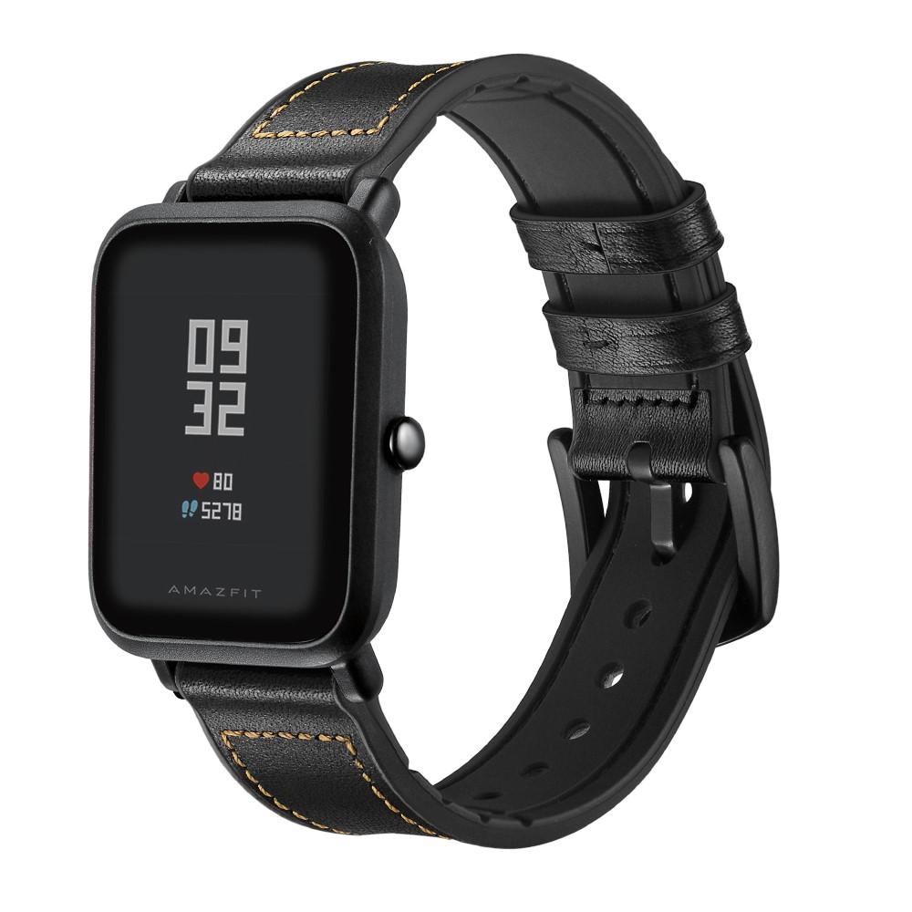 Premium Läderarmband Amazfit GTS svart