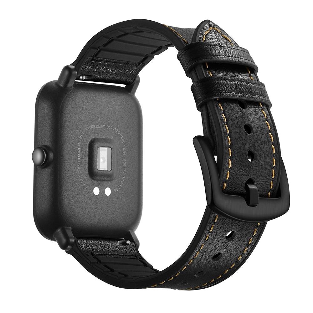 Premium Läderarmband Amazfit GTS svart