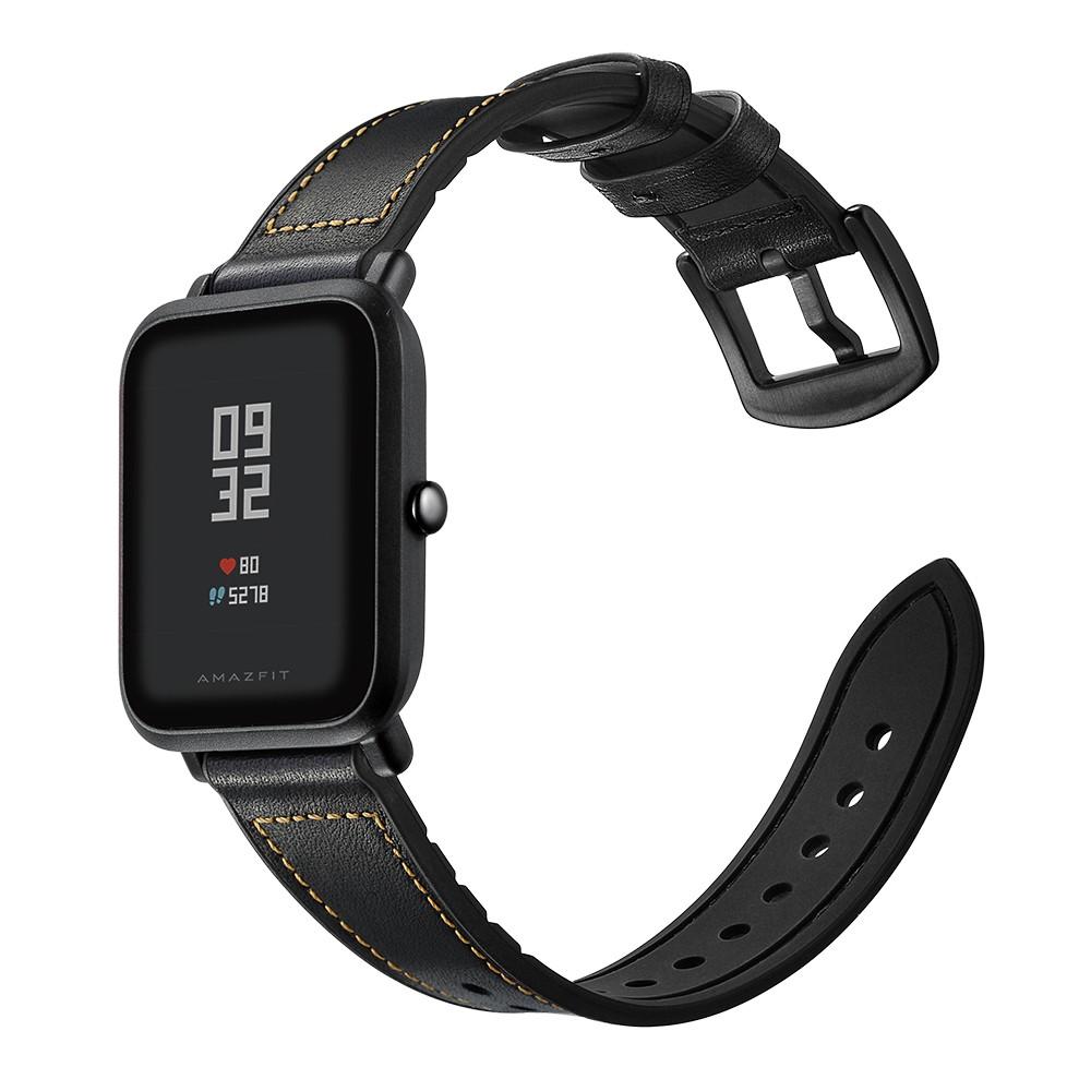 Premium Läderarmband Amazfit GTS svart