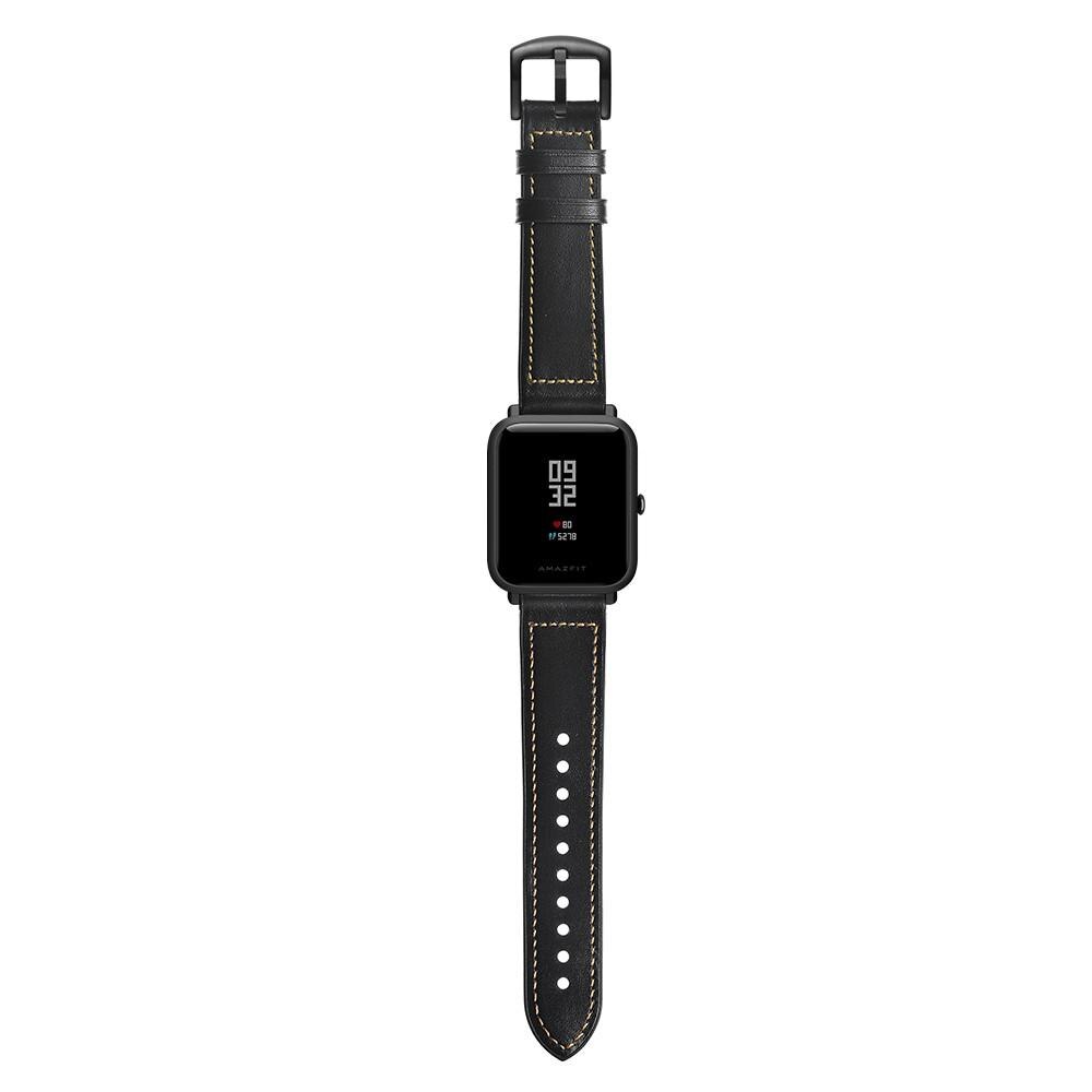 Premium Läderarmband Amazfit GTS svart