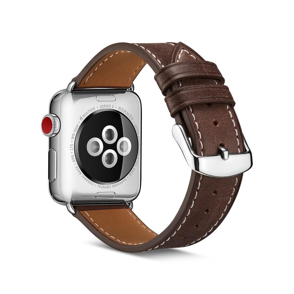 Läderarmband Apple Watch 44mm brun