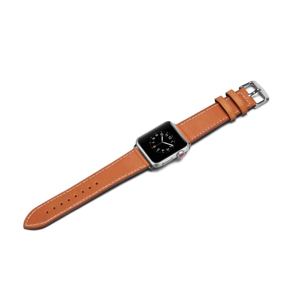 Läderarmband Apple Watch 45mm Series 7 cognac