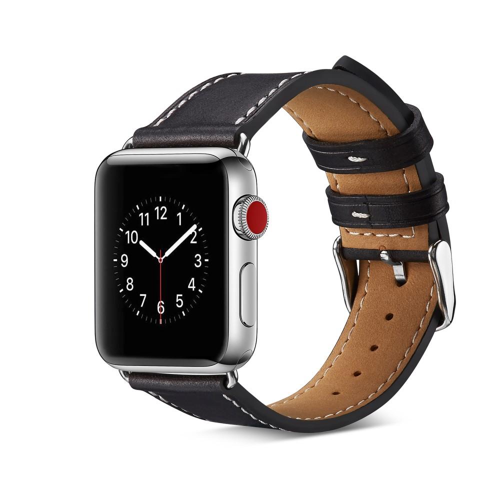 Läderarmband Apple Watch SE 40mm svart