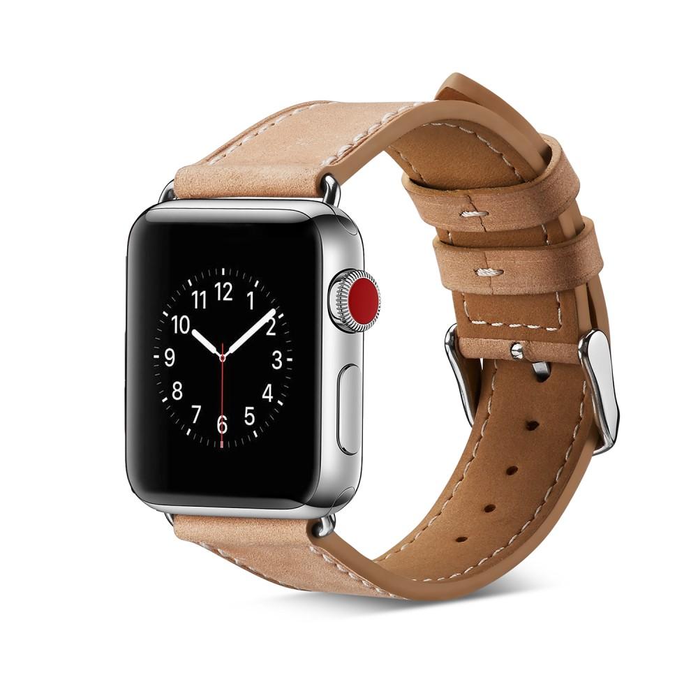 Läderarmband Apple Watch Series 8 45mm Beige