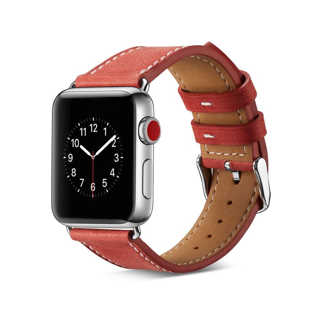 Läderarmband Apple Watch 41mm Series 8 röd