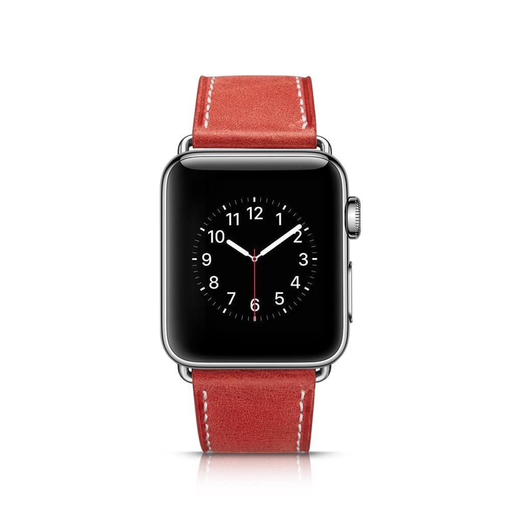 Läderarmband Apple Watch 41mm Series 8 röd