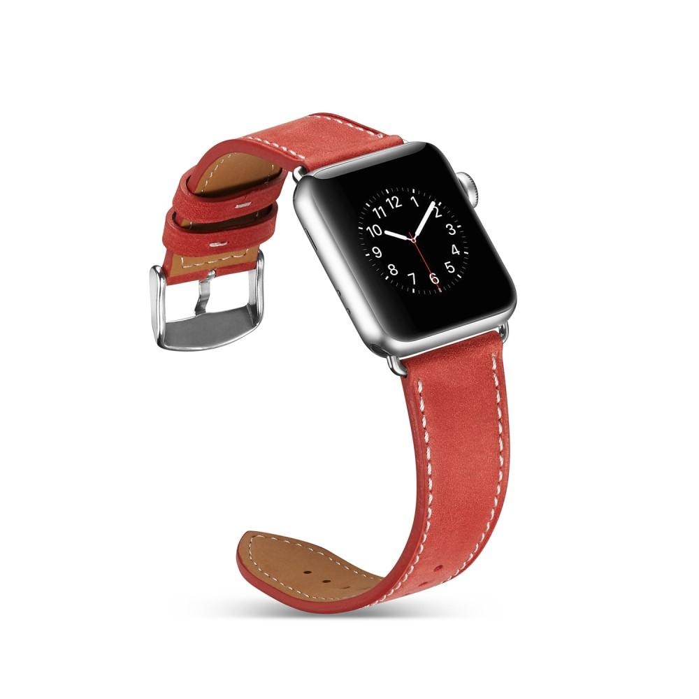 Läderarmband Apple Watch 42/44/45 mm röd