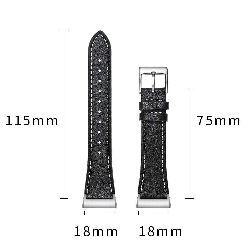 Läderarmband Fitbit Charge 4/Charge 3 Svart