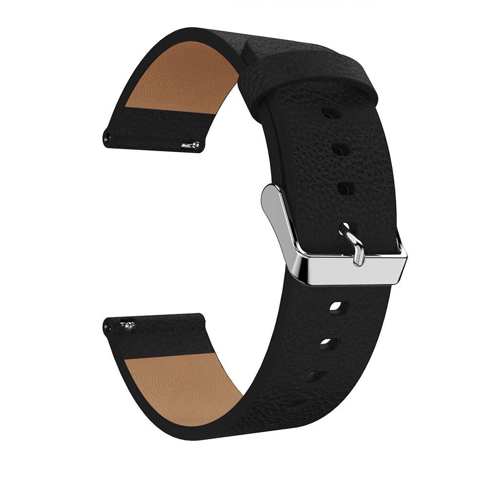 Läderarmband Fitbit Versa/Versa 2 svart