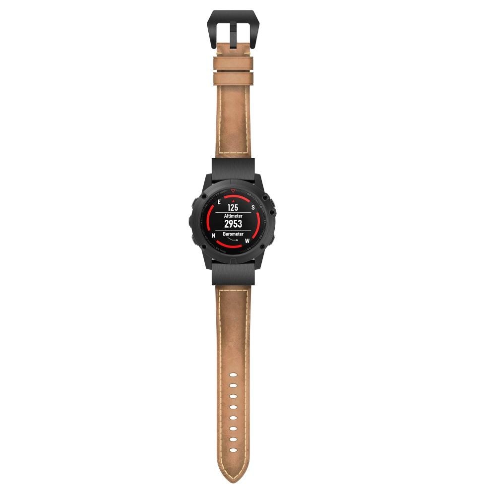 Läderarmband Garmin Approach S70 47mm Brun
