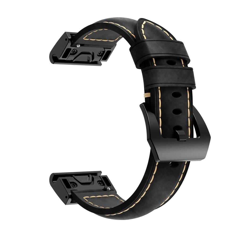 Läderarmband Garmin Fenix 5/5 Plus svart