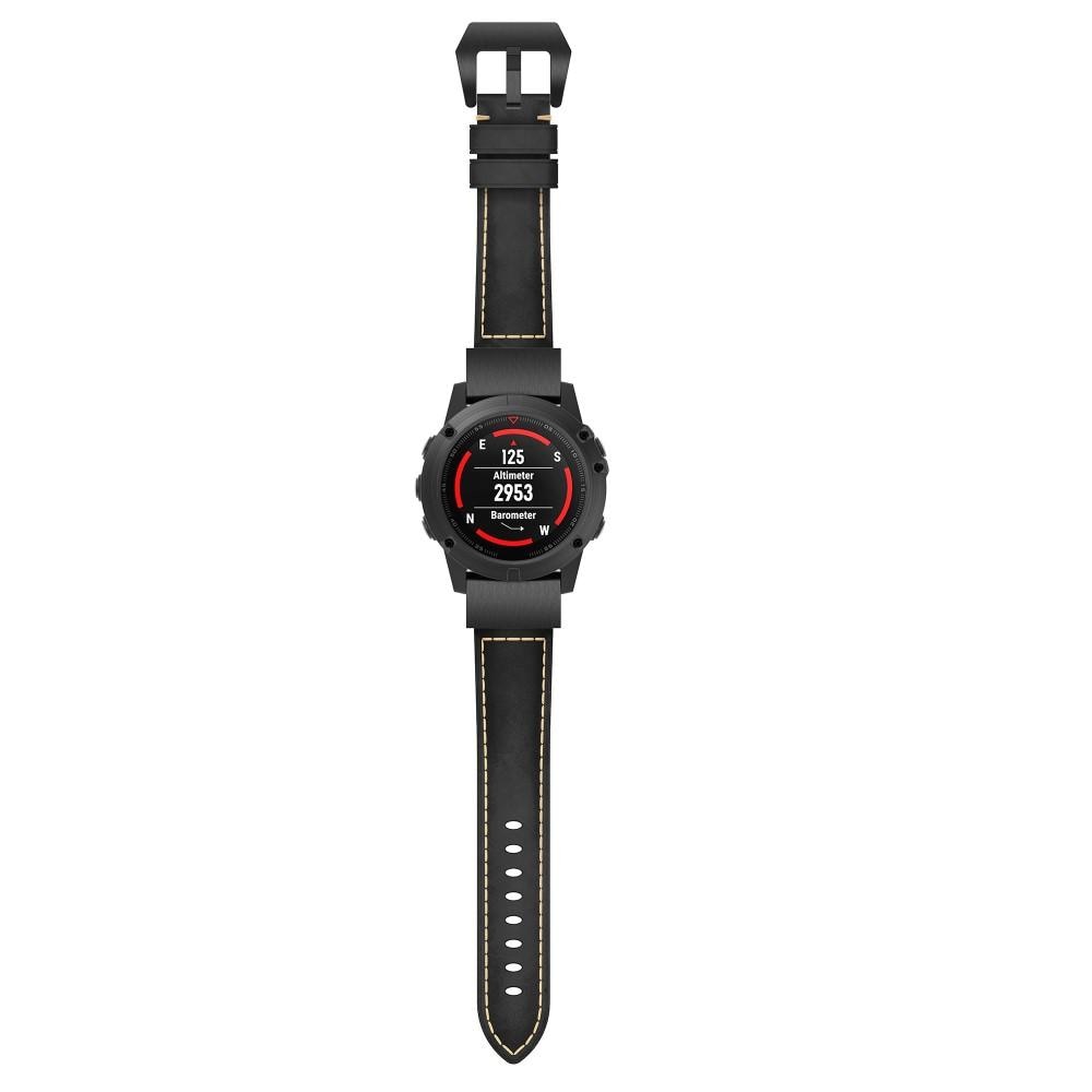 Läderarmband Garmin Fenix 6 Pro svart