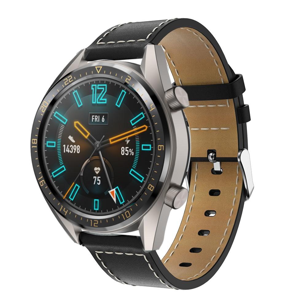 Läderarmband Huawei Watch GT/GT 2 46mm/GT 2e svart