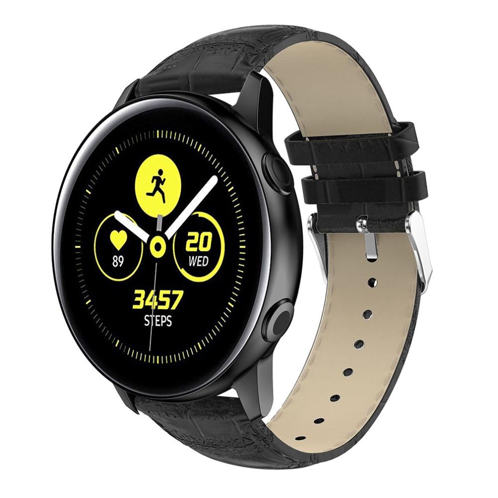 Läderarmband Krokodil Samsung Galaxy Watch Active svart