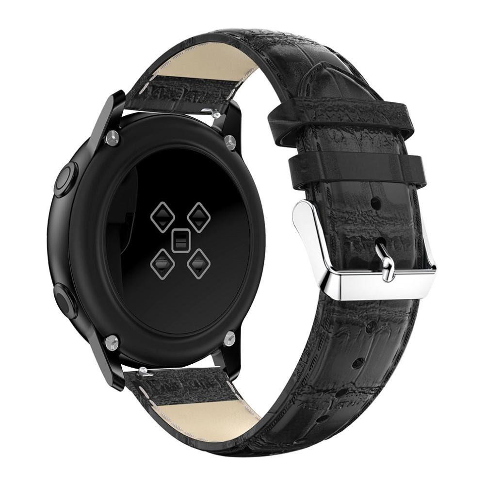 Läderarmband Krokodil Samsung Galaxy Watch Active svart