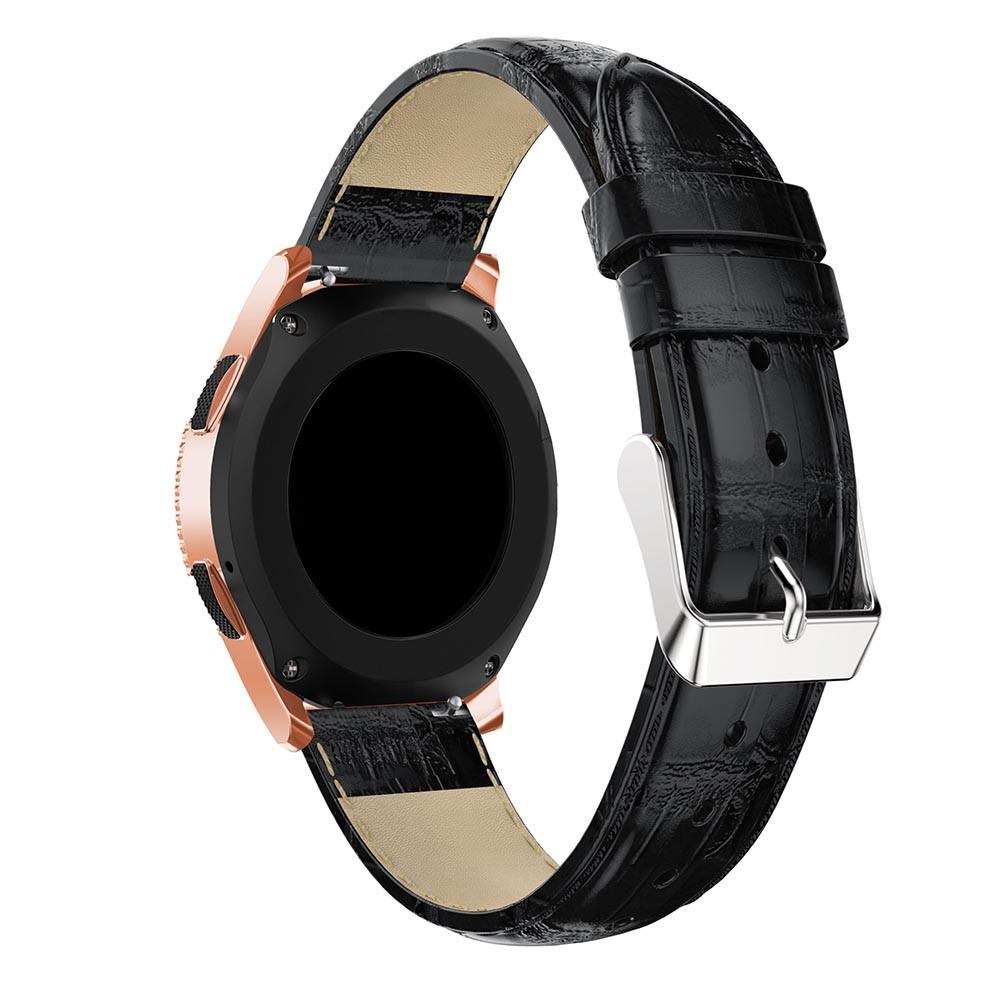 Läderarmband Krokodil Galaxy Watch 42mm svart