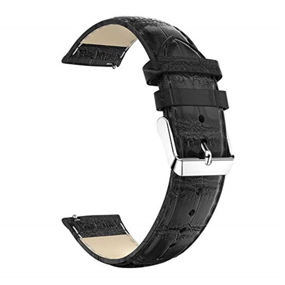 Läderarmband Krokodil Huawei Watch GT/GT 2 46mm/GT 2e svart