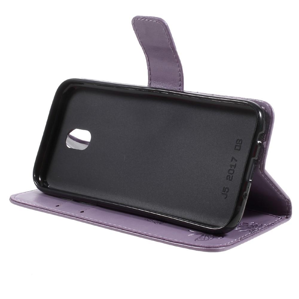 Läderfodral Fjärilar Samsung Galaxy J5 2017 Lila