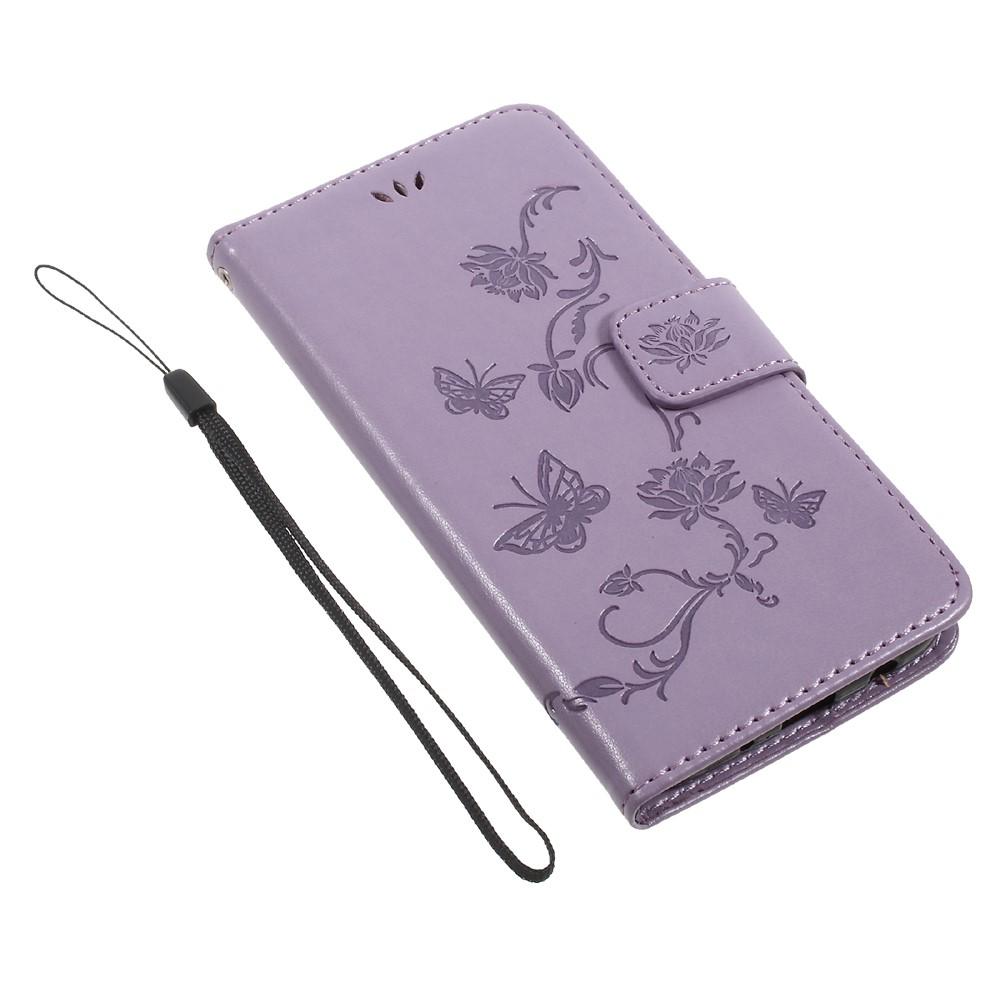 Läderfodral Fjärilar Samsung Galaxy J5 2017 Lila