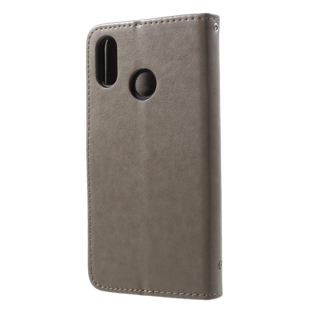 Läderfodral Fjärilar Huawei P20 Lite grå
