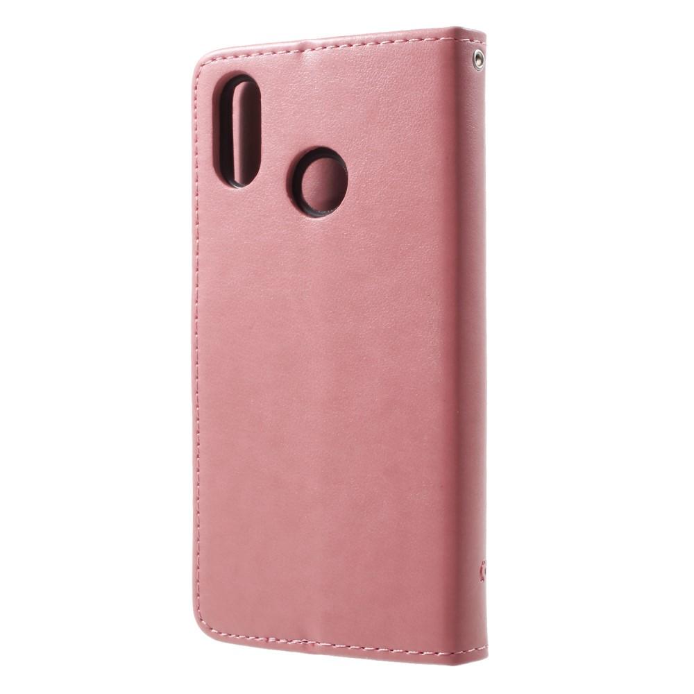 Läderfodral Fjärilar Huawei P20 Lite rosa