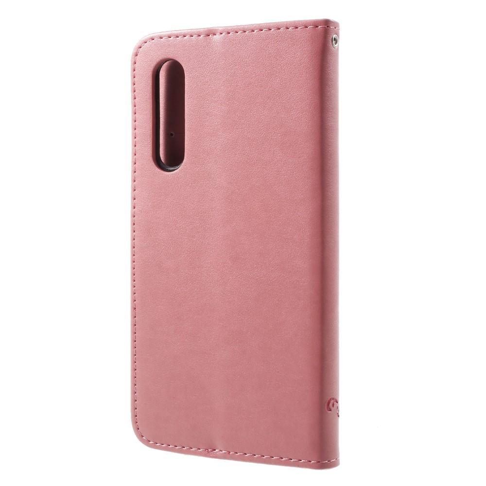 Läderfodral Fjärilar Huawei P20 Pro Rosa