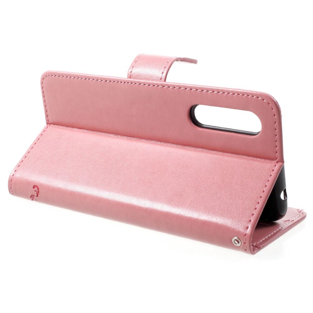 Läderfodral Fjärilar Huawei P20 Pro Rosa