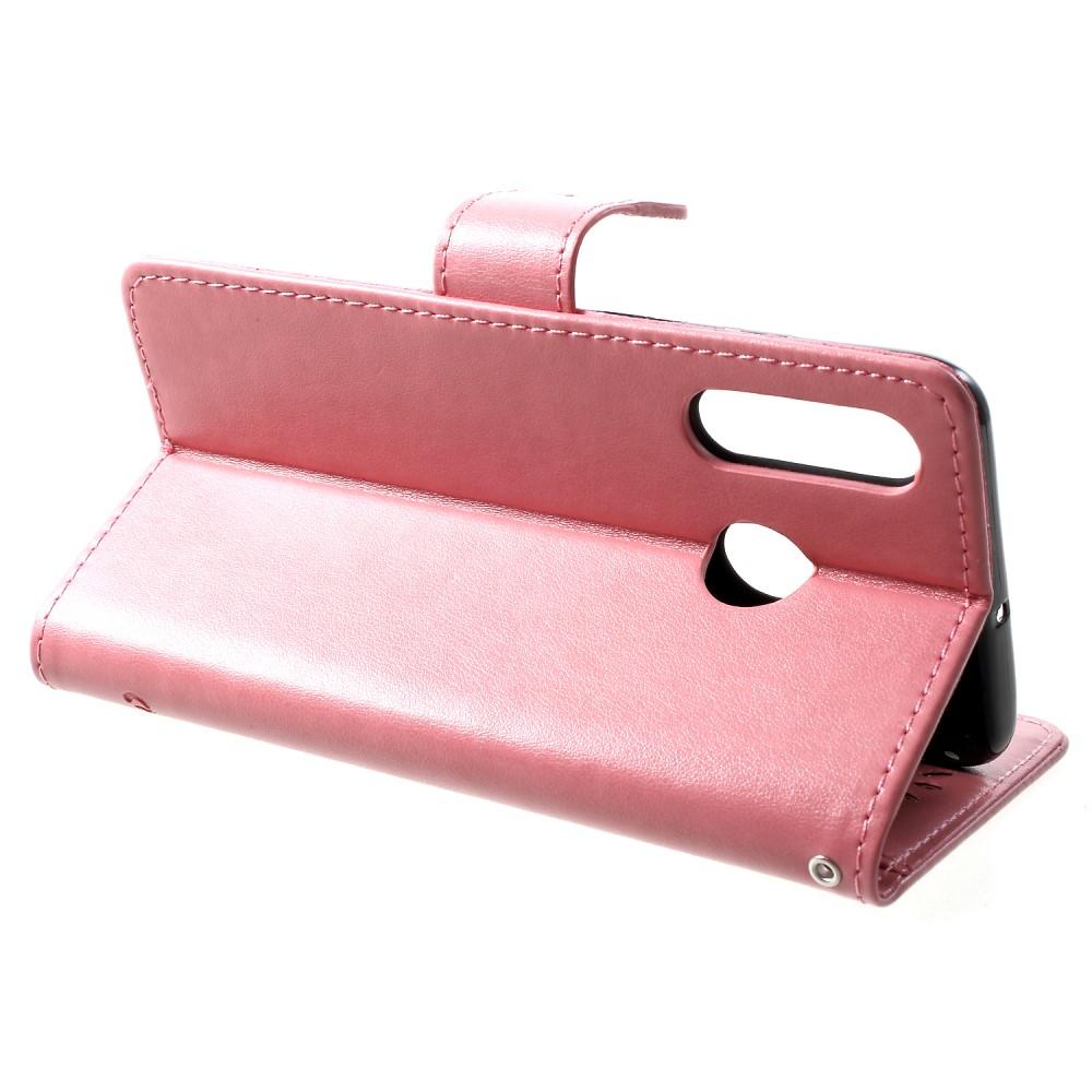 Läderfodral Fjärilar Huawei P30 Lite Rosa