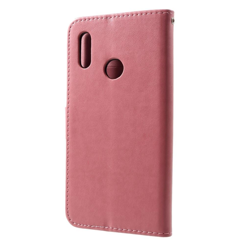 Läderfodral Fjärilar Huawei P Smart 2019 rosa