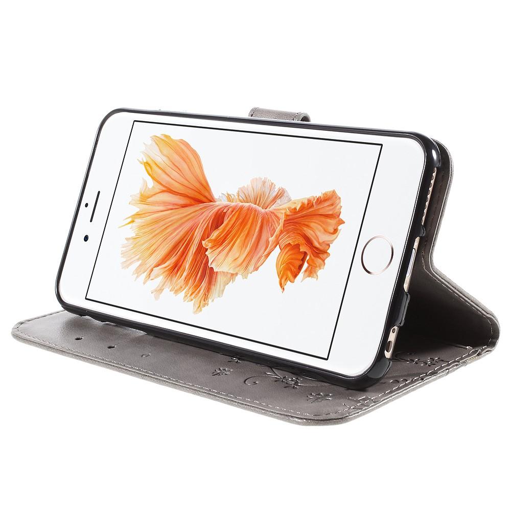 Läderfodral Fjärilar iPhone 6 Plus/6S Plus grå