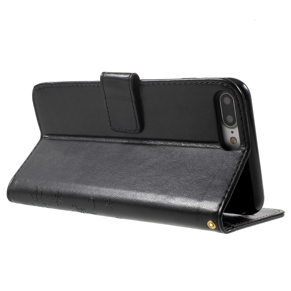 Läderfodral Fjärilar Apple iPhone 7 Plus/iPhone 8 Plus Svart